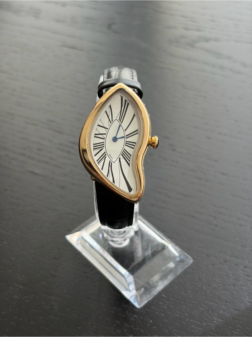 Brand New Dali Crash Watch White Dial Gold Bezel